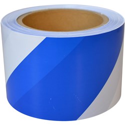 MAXISAFE BARRICADE / BARRIER TAPE 75MM X 100M BLUE AND WHITE