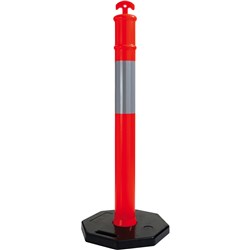 MAXISAFE T-TOP BOLLARD POST WITH BASE 6KG ORANGE AND BLACK