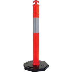 MAXISAFE T-TOP BOLLARD POST WITH BASE 8KG ORANGE AND BLACK