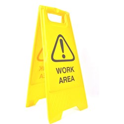 CLEANLINK A-FRAME SAFETY SIGN WORK AREA 320W X 310D X 650MMH YELLOW