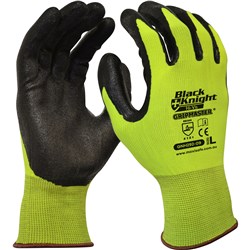 MAXISAFE BLACK KNIGHT GRIPMASTER GLOVES EXTRA LARGE HI-VIS YELLOW