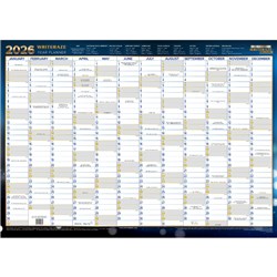 COLLINS WRITERAZE DATED WALL PLANNER 500 X 700MM UNFRAMED BLUE