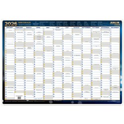 COLLINS WRITERAZE DATED WALL PLANNER 500 X 700MM FRAMED BLUE