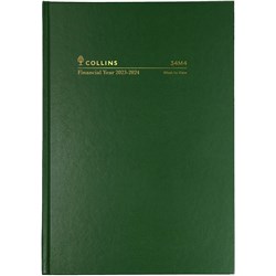 COLLINS FINANCIAL YEAR DIARY A4 WEEK TO VIEW GREEN