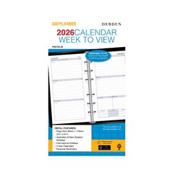DEBDEN DAYPLANNER REFILL PERSONAL 96 X 172MM DATED WEEK TO VIEW RULED