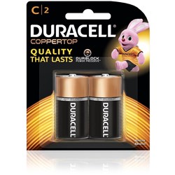DURACELL COPPERTOP ALKALINE BATTERY SIZE C PACK OF 2