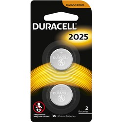 DURACELL SPECIALITY LITHIUM BUTTON BATTERY 2025 PACK OF 2