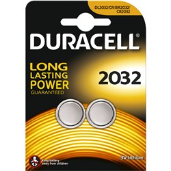 DURACELL SPECIALITY LITHIUM BUTTON BATTERY 2032 PACK OF 2