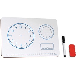 JPM EDUCATIONAL WHITEBOARD A4 CLOCK WHITE