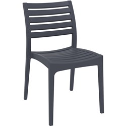 ARES HOSPITALITY DINING CHAIR INDOOR OUTDOOR USE STACKABLE POLYPROPYLENE ANTHRACITE