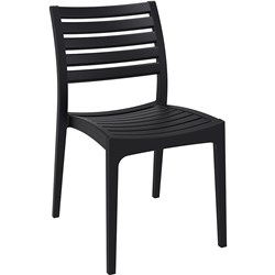 ARES HOSPITALITY DINING CHAIR INDOOR OUTDOOR USE STACKABLE POLYPROPYLENE BLACK