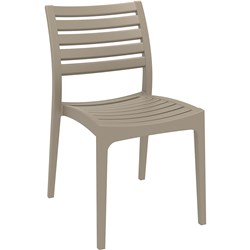 ARES HOSPITALITY DINING CHAIR INDOOR OUTDOOR USE STACKABLE POLYPROPYLENE TAUPE