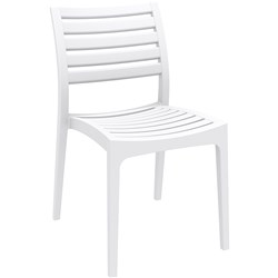 ARES HOSPITALITY DINING CHAIR INDOOR OUTDOOR USE STACKABLE POLYPROPYLENE WHITE