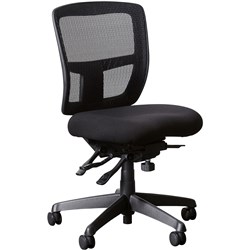 MIAMI II MESH HIGH BACK CHAIR NO ARMS BLACK MESH AND FABRIC SEAT