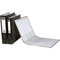 MARBIG LEVER ARCH BINDER FOOLSCAP 75MM BOARD REINFORCED SPINE MOTTLE BLACK