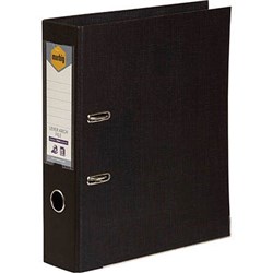 MARBIG LINEN PE LEVER ARCH BINDER A4 75MM BLACK