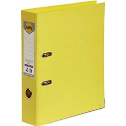 MARBIG LINEN PE LEVER ARCH BINDER A4 75MM LEMON