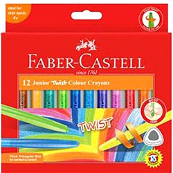 FABER-CASTELL JUNIOR TWIST CRAYONS ASSORTED PACK OF 12