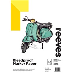 REEVES BLEEDPROOF PAPER PAD A3 75GSM 50 SHEET