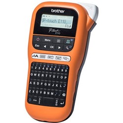 BROTHER P-TOUCH PT-E110VP HANDHELD INDUSTRIAL LABEL MAKER ORANGE