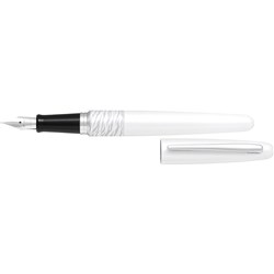 PILOT MR2 FOUNTAIN PEN MEDIUM NIB WHITE TIGER WHITE BARREL BLACK INK