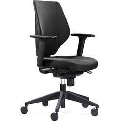 FELIX SYNCHROM TASK CHAIR WITH ARMS AND SEAT SLIDER BLACK FABRIC SEAT AND BACK