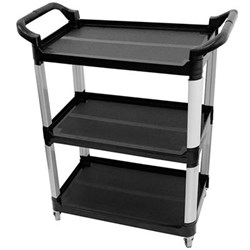 COMPASS 3 SHELF UTILITY CART 85W X 42D X 98CMH BLACK