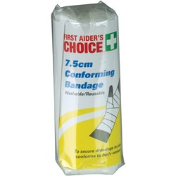 First Aider's Choice Conforming Bandage 7.5cm Wide White