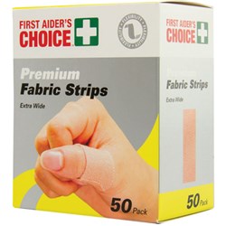 FIRST AIDER'S CHOICE PREMIUM FABRIC STRIPS EXTRA WIDE TAN BOX OF 50