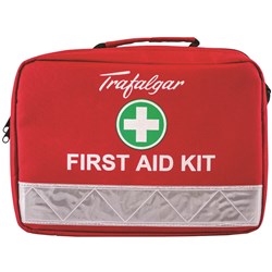 TRAFALGAR FIRST AID KIT WORKPLACE PORTABLE SOFT CASE RED