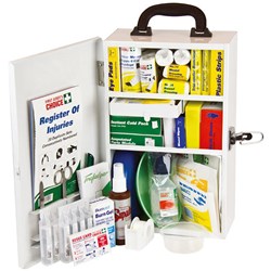 TRAFALGAR FIRST AID KIT NATIONAL WORKPLACE WALL MOUNT METAL CASE