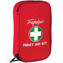 TRAFALGAR FIRST AID KIT VEHICLE LOW RISK SOFT CASE RED