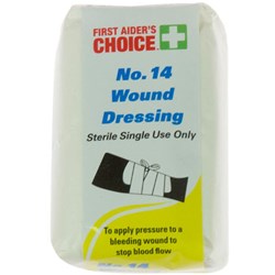 FIRST AIDER'S CHOICE WOUND DRESSINGS NO.14 MEDIUM 50 X 85MM SINGLE USE WHITE