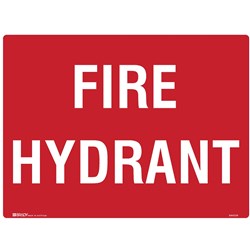 BRADY FIRE SIGN FIRE HYDRANT 600W X 450MMH POLYPROPYLENE WHITE/RED
