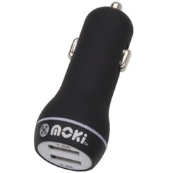 MOKI DUAL USB CAR CHARGER BLACK