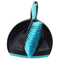 COMPASS DUST PAN AND BRUSH SET BLUE AND GREY