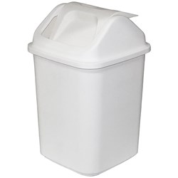 COMPASS RECTANGULAR SWING TOP BIN 20 LITRES WHITE