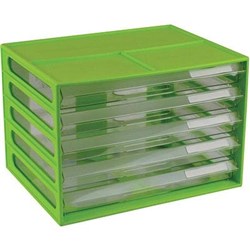 ITALPLAST A4 DOCUMENT CABINET 5 DRAWER LIME
