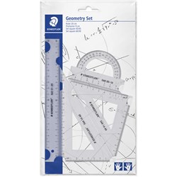 STAEDTLER GEOMETRY SET RULER, PROTRACTOR, SET SQUARE X2