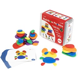 EDX EDUCATION RAINBOW PEBBLES IN A PLASTIC CONTAINER