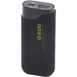 MOKI POWERBANK 5000MAH TYPE-C USB-A & MICROUSB 2 PORT BLACK