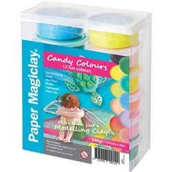 ZART PAPER MAGICLAY MODELLING CLAY 240GM CANDY COLOURS PACK OF 12