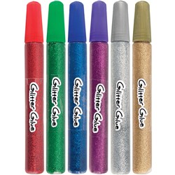 TIANYA GLITTER PENS SQUEEZE 12ML ASSORTED COLOURS PACK OF 6