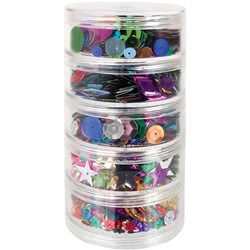 ZART SEQUINS BRIGHT ASSORTED SHAPES & COLOURS 100GM