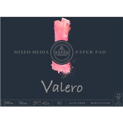 THE PAPER HOUSE VALERO PAD A3 200GSM MIXED MEDIA 50 SHEET