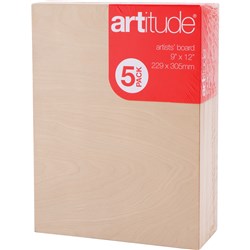 ARTITUDE CANVAS 9 X 12 INCH THIN EDGE BOARD PACK OF 5