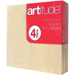 ARTITUDE CANVAS 12 X 12 INCH THIN EDGE BOARD PACK OF 4