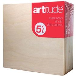 ARTITUDE CANVAS 8 X 8 INCH THICK EDGE BOARD PACK OF 5