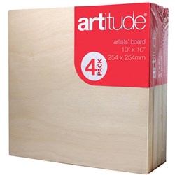 ARTITUDE CANVAS 10 X 10 INCH THICK EDGE BOARD PACK OF 4