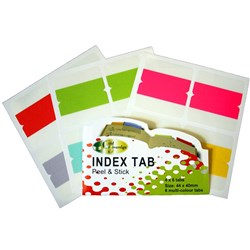 GOLD SOVEREIGN INDEX TABS PEEL & STICK 44X40MM MULTI-COLOURED PACK OF 24
